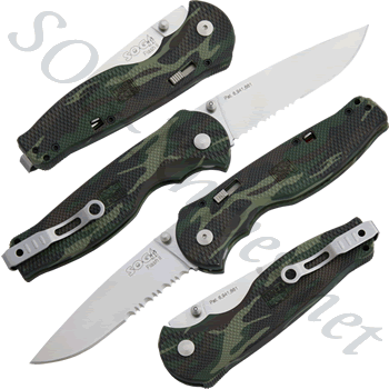 SOG Flash II Serrated Camouflage Knife CFSA-98